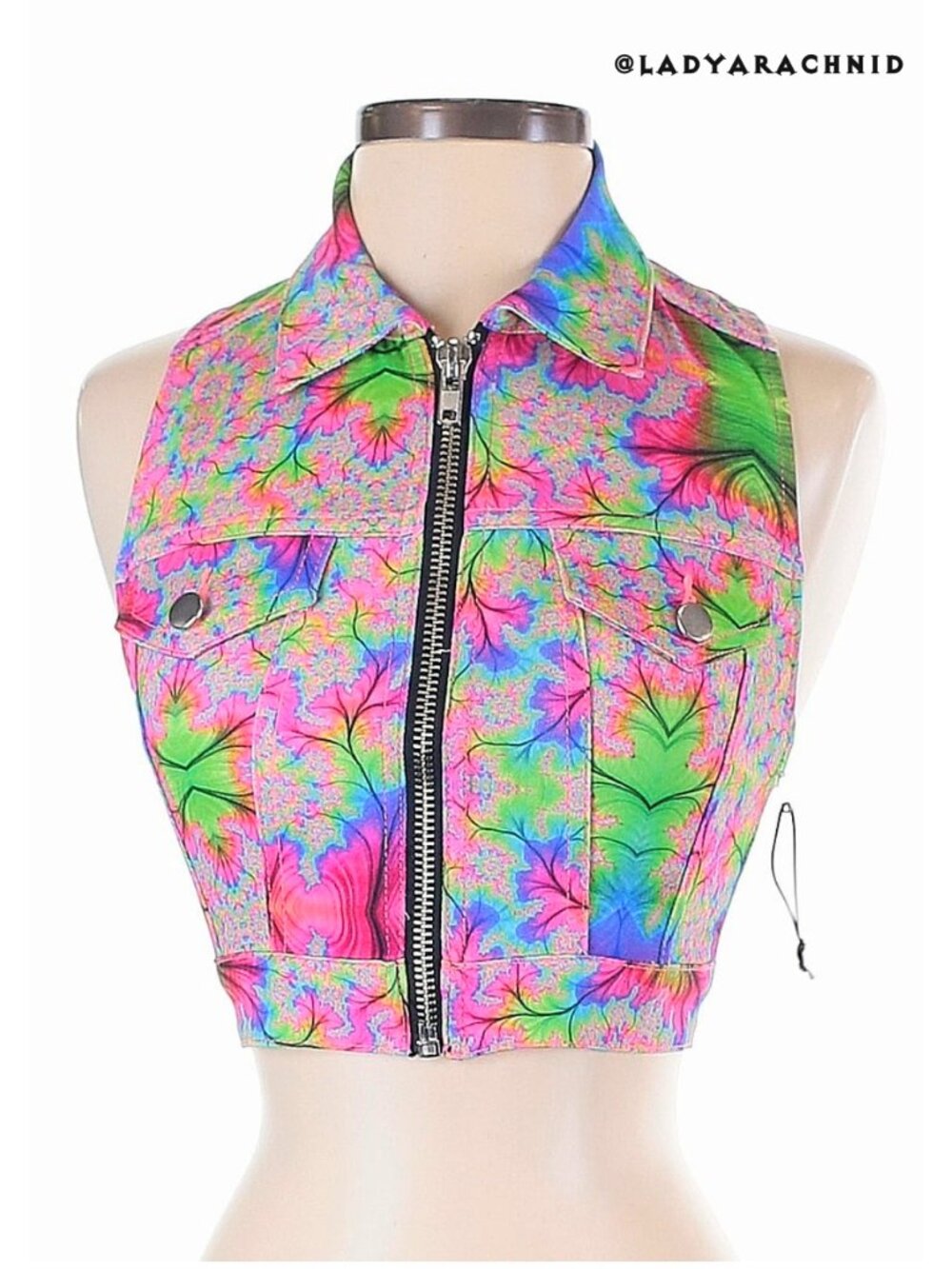 LIP SERVICE 24HRS Kaleidoscope stretch twill vest size XS